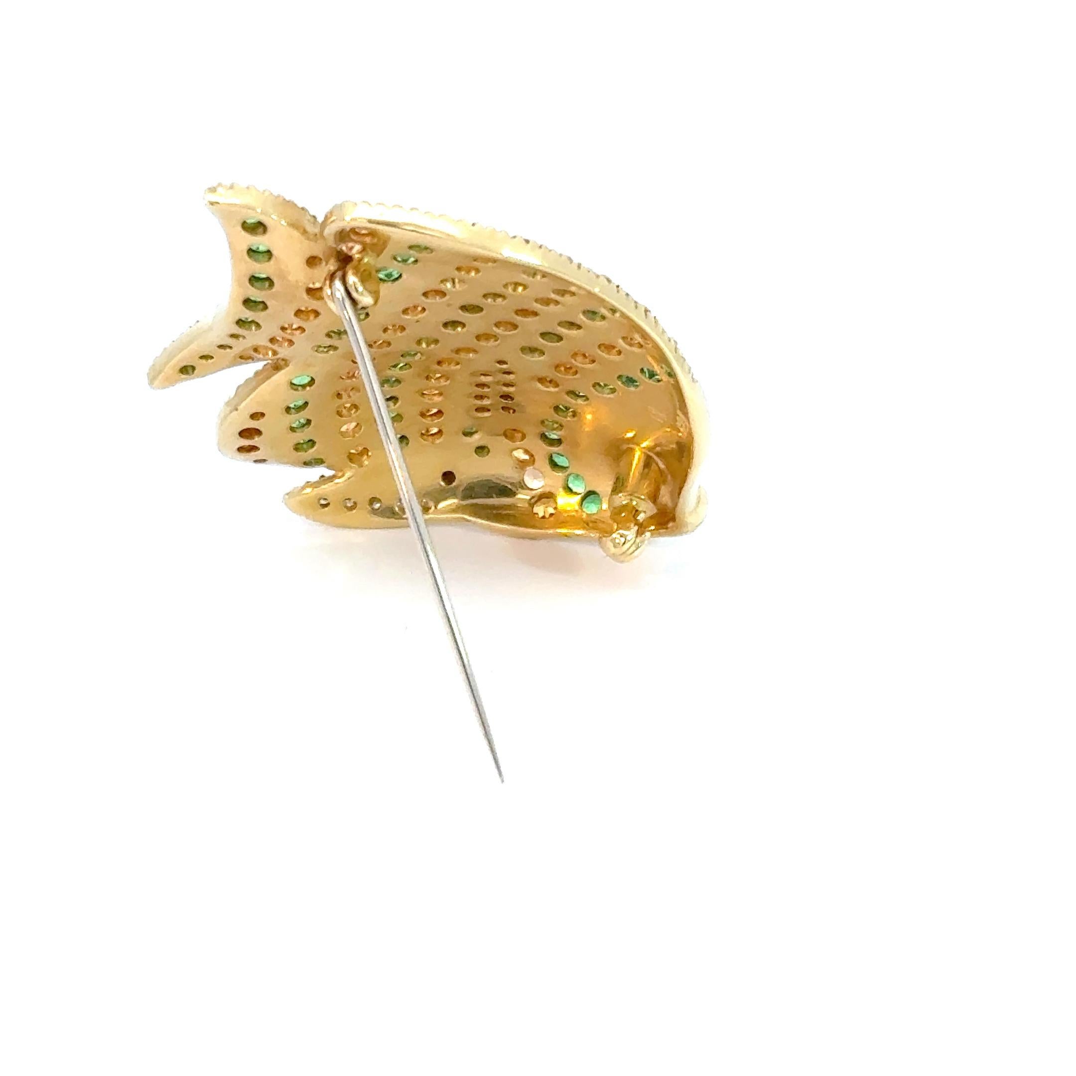 Moderne Broche « poisson tropical » en vente