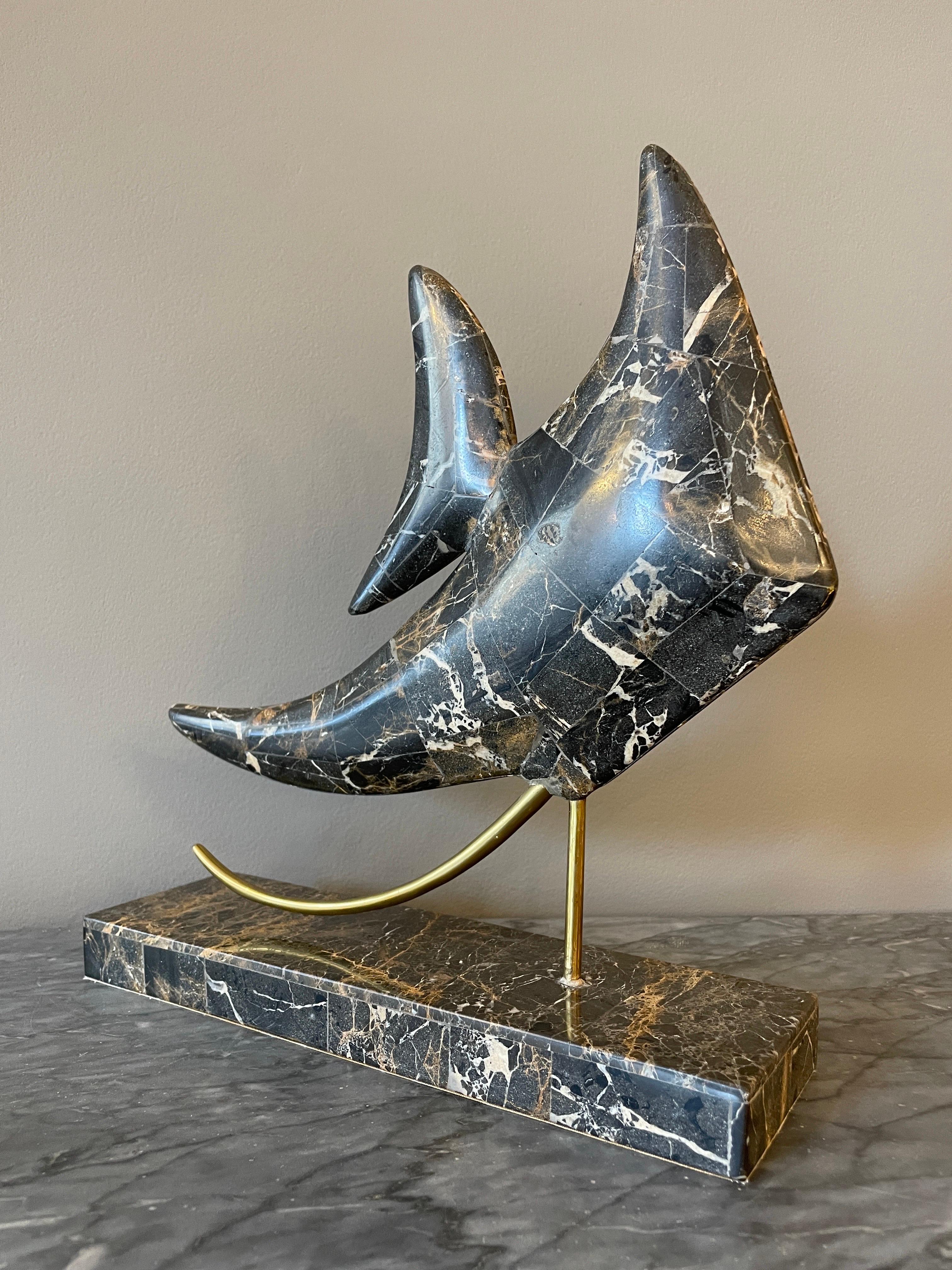Modern Tropical Fish Marble Sculpture by Maitland Smith For Sale