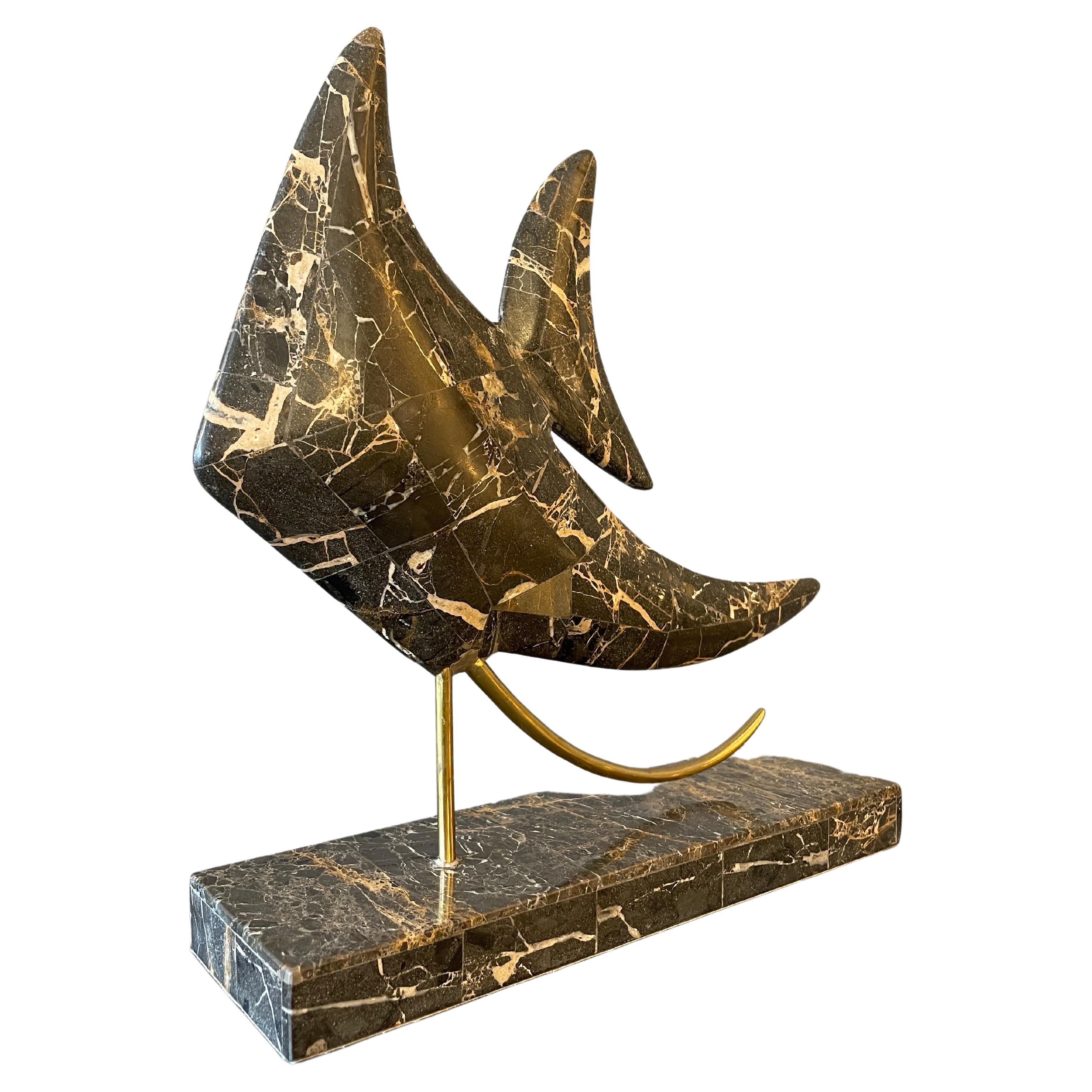 Sculpture de poisson tropicale en marbre de Maitland Smith 