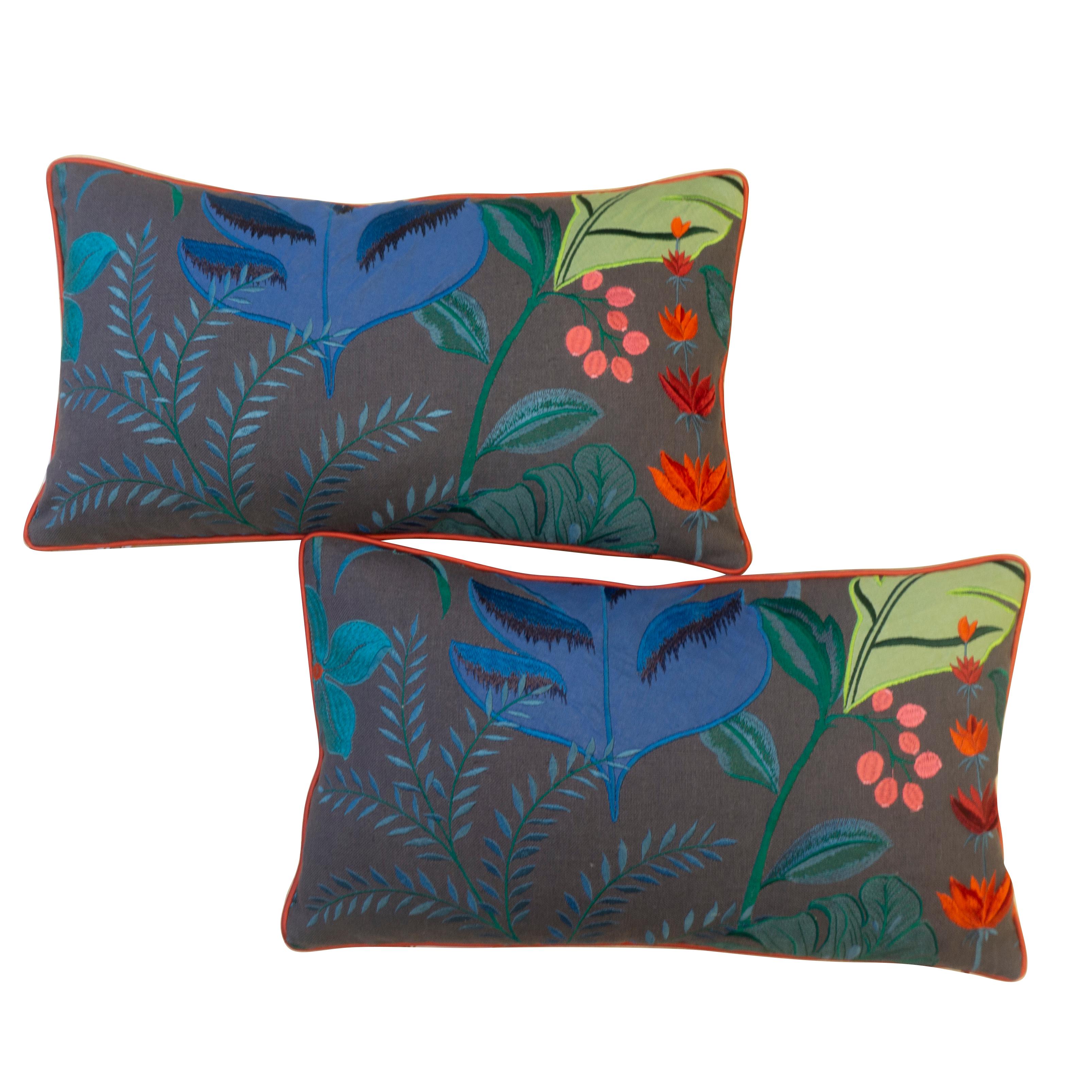 Tropical Paradise Reversible Lumbar Pillows For Sale at 1stDibs
