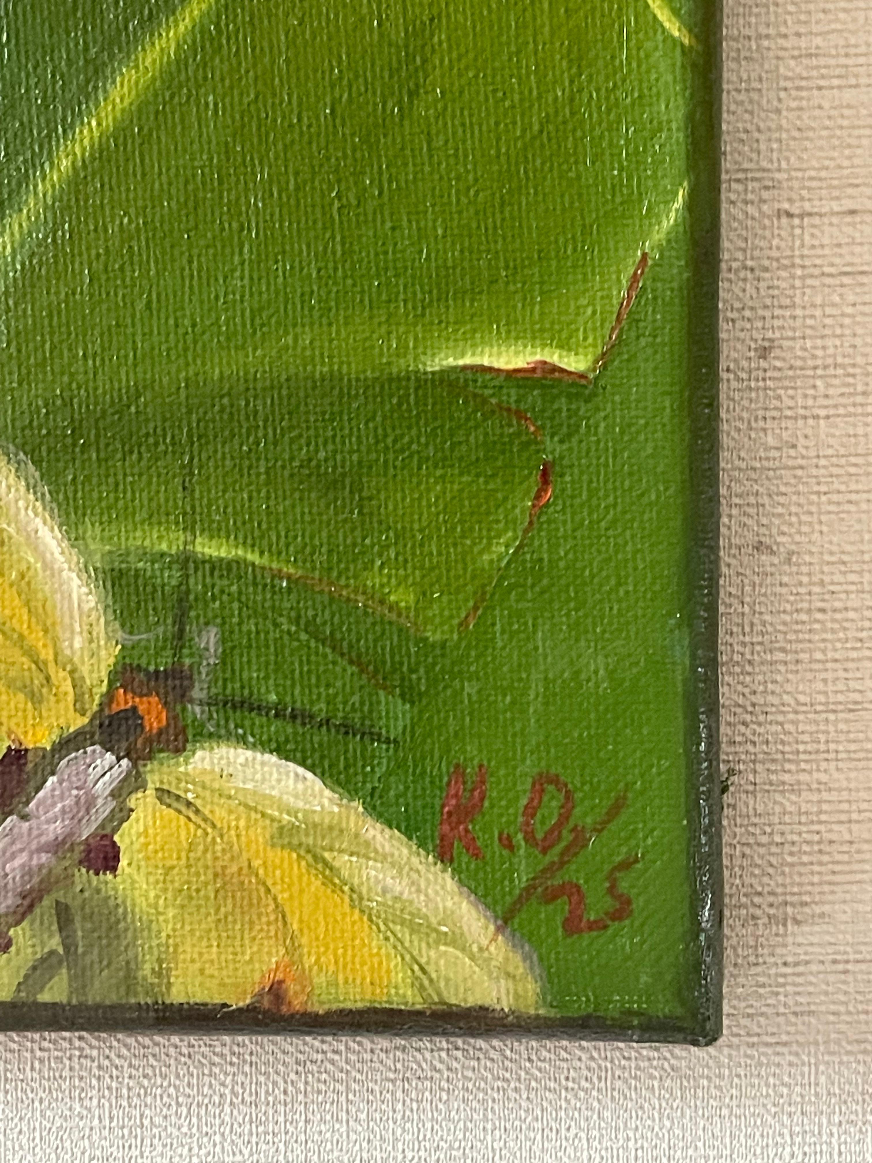 Trittico di fiori e farfalle della Florida tropicale su tela in vendita 1