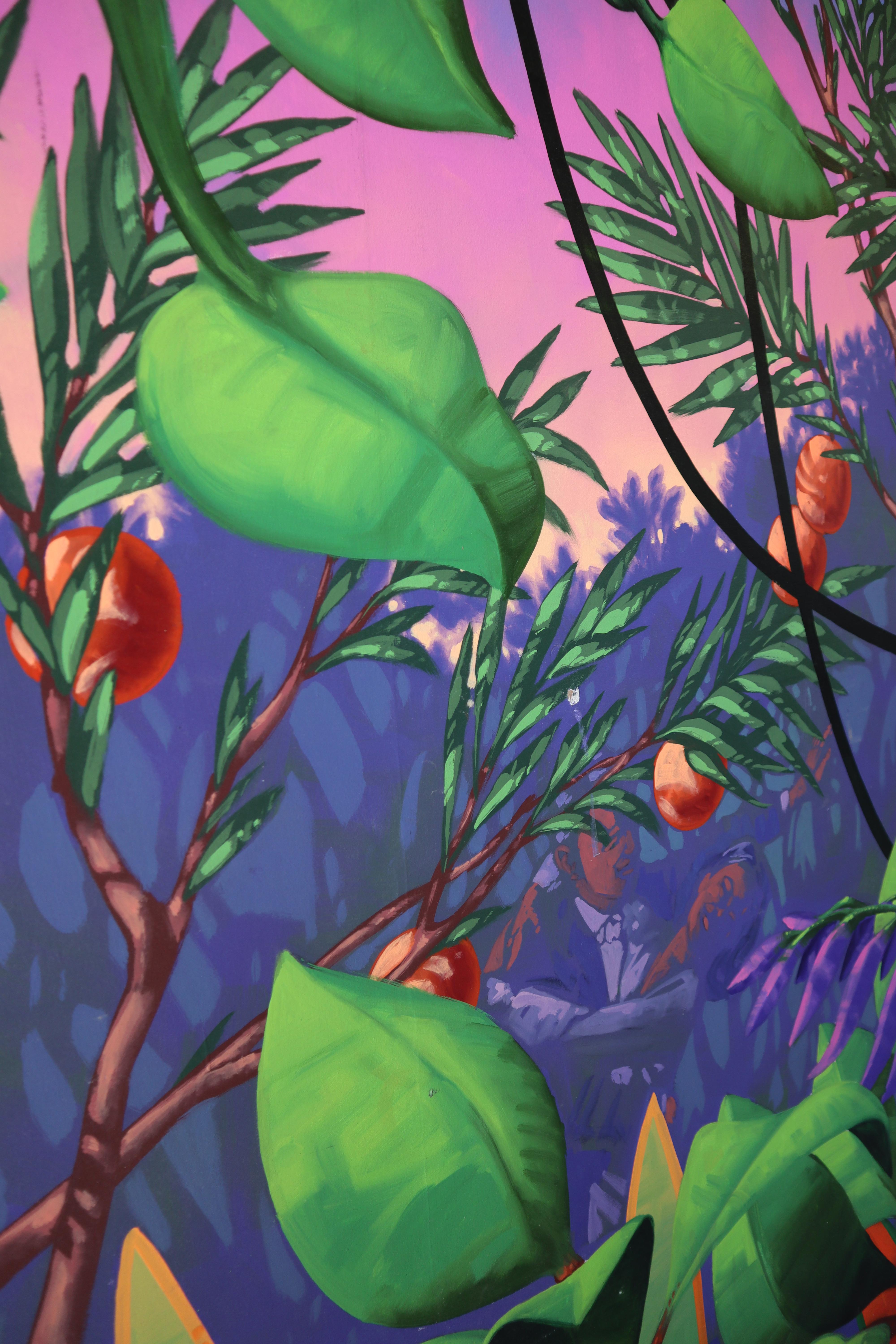 Tropische Laubholz-Gemälde der Karibik, signiert 1993, 3er-Set im Angebot 6