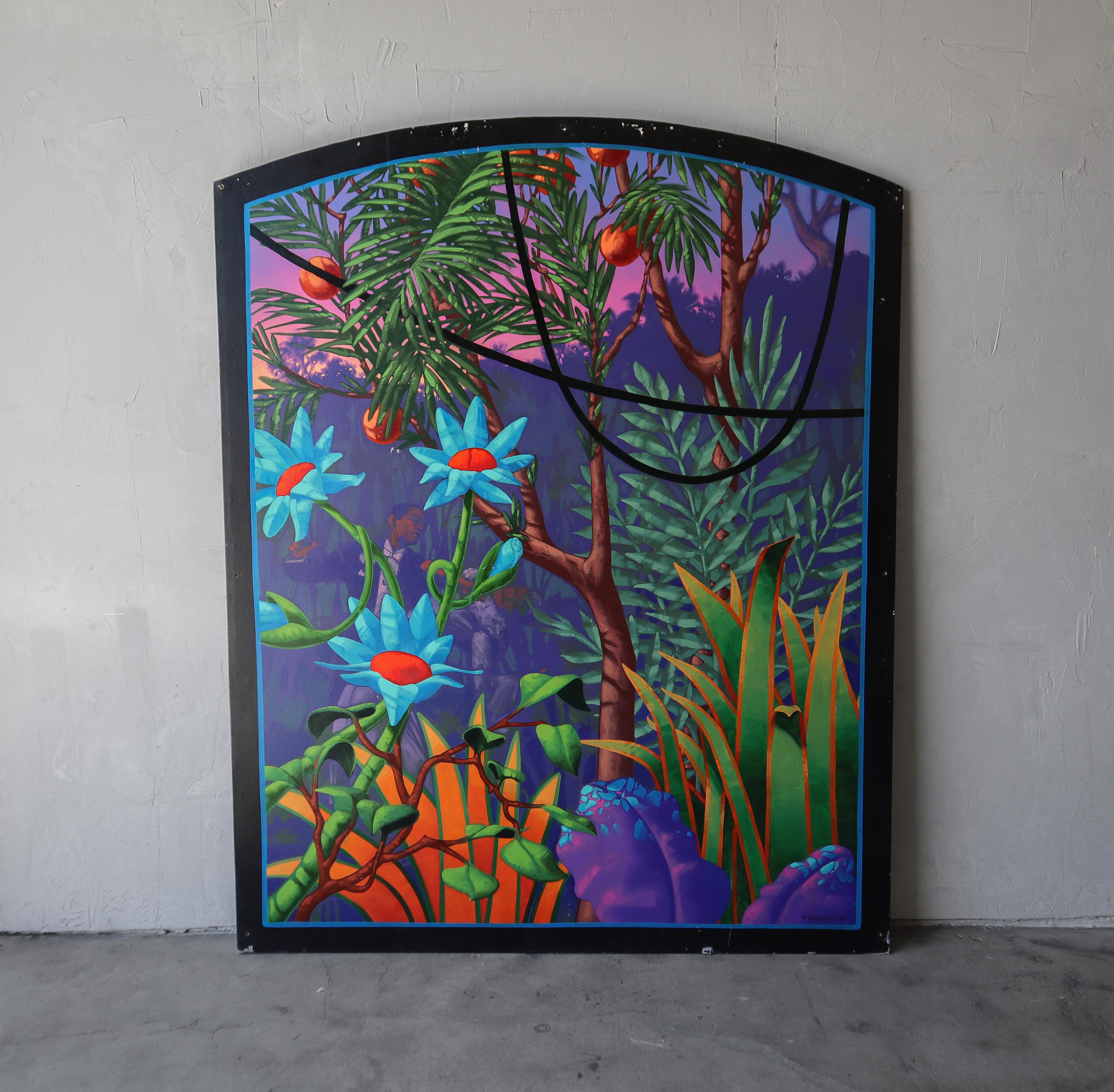 Tropische Laubholz-Gemälde der Karibik, signiert 1993, 3er-Set im Zustand „Gut“ im Angebot in Las Vegas, NV