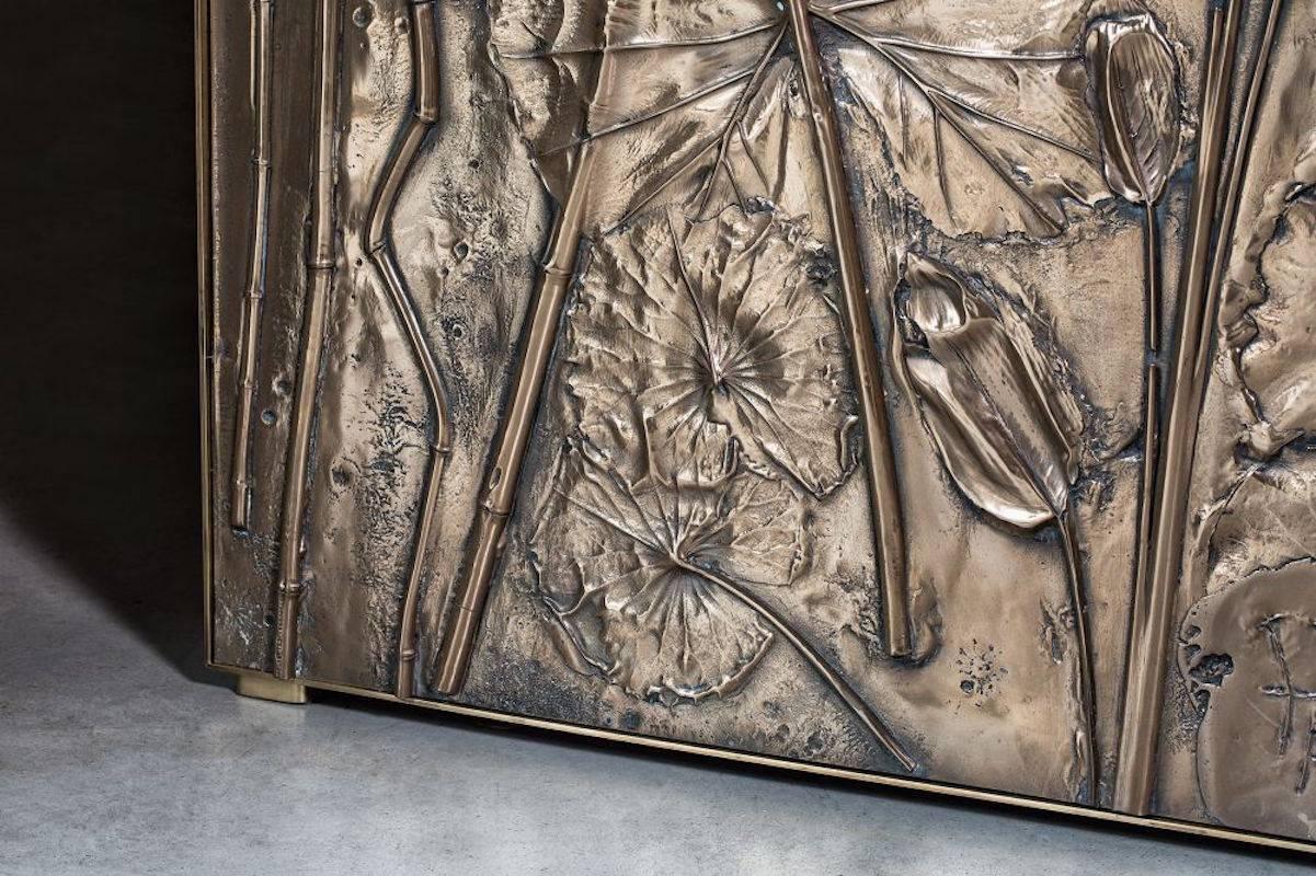 'Tropical Fossil I' Monumental Bronze and Brass Screen by Gianluca Pacchioni (Italienisch) im Angebot