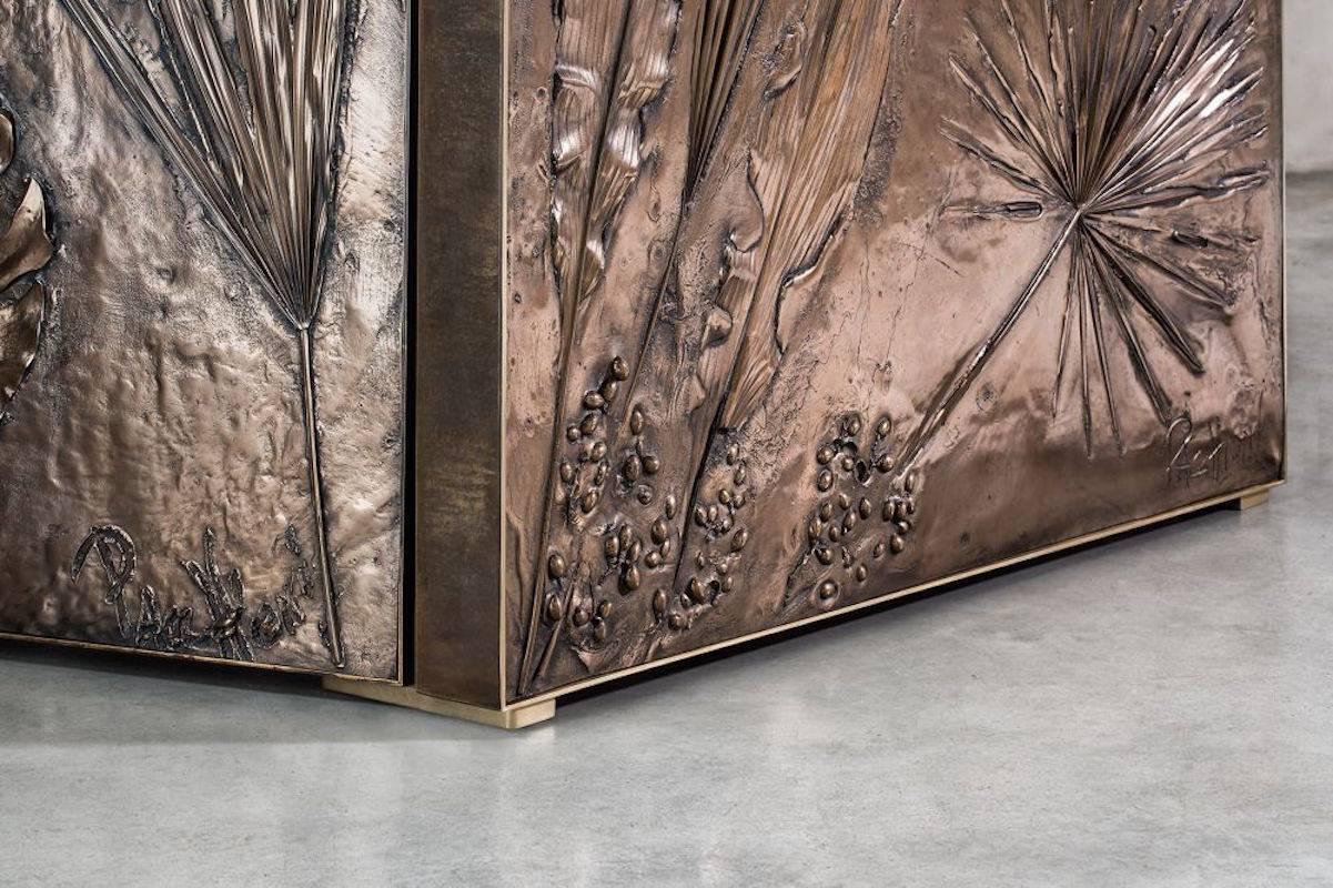 Cast 'Tropical Fossil II' Monumental Bronze and Brass Screen by Gianluca Pacchioni For Sale