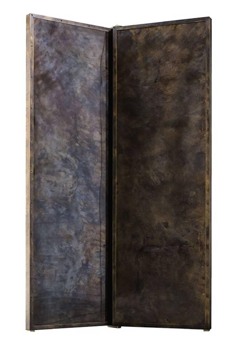 Contemporary 'Tropical Fossil II' Monumental Bronze and Brass Screen by Gianluca Pacchioni For Sale
