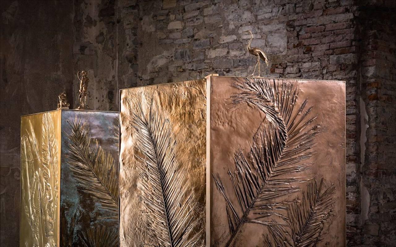 'Tropical Fossil III' Monumental Bronze and Brass Screen by Gianluca Pacchioni 1