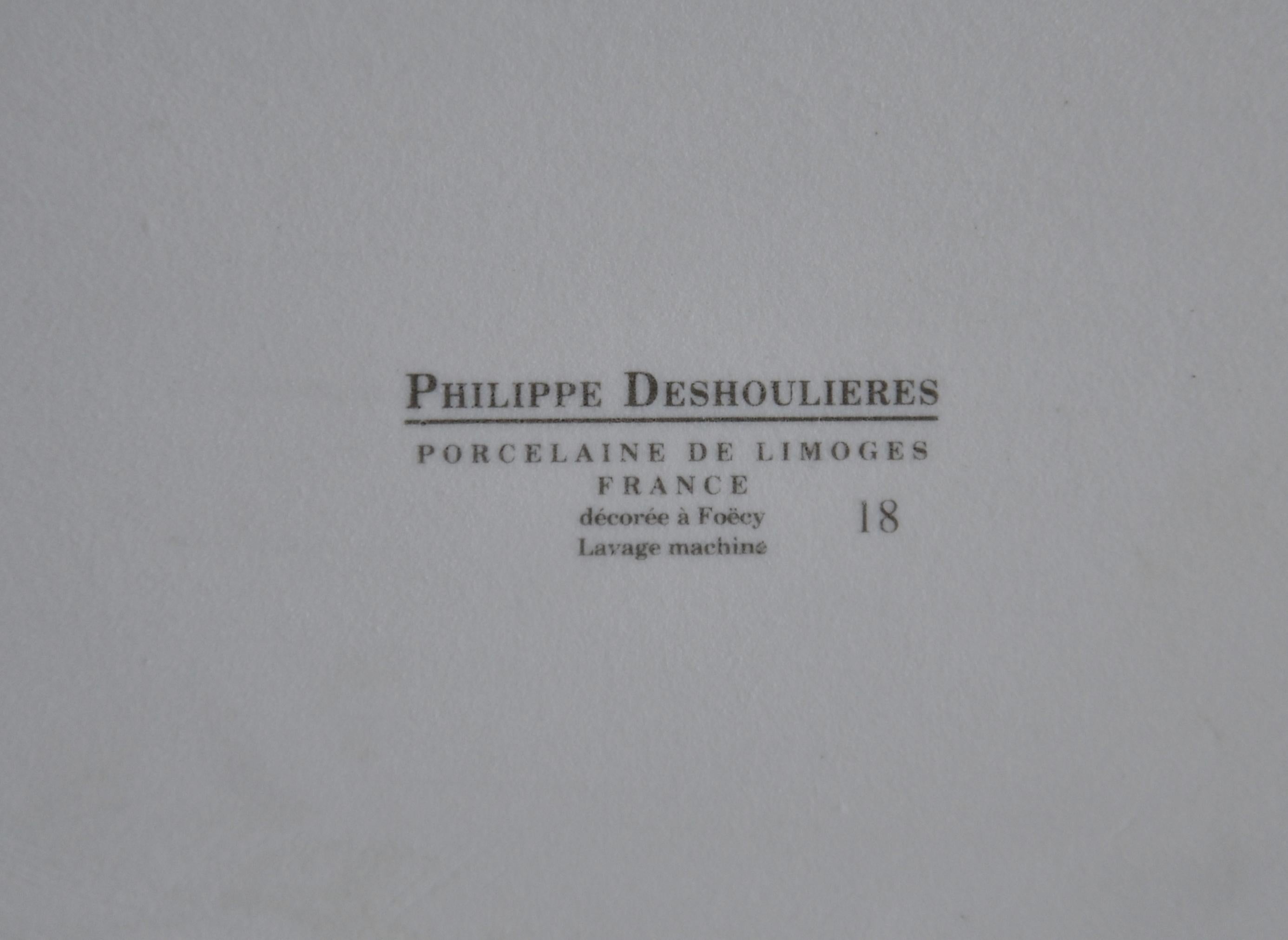 Tropisches Obst-Porzellantablett von Philippe Deshoulieres für Limoges im Angebot 2