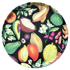 Vintage Tropical Fruits Porcelain Tray by Philippe Deshoulieres for Limoges