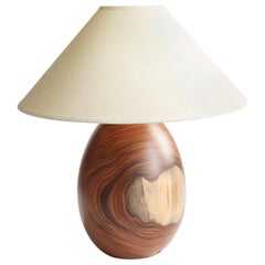 Tropical Hardwood Lamp and White Linen Shade, Medium, Árbol Collection, 25