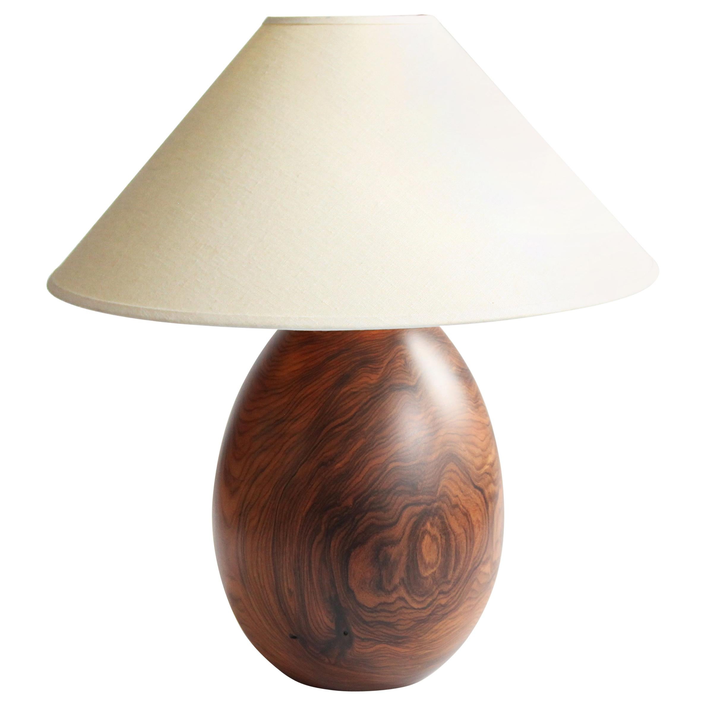 Tropical Hardwood Lamp and White Linen Shade, Medium, Árbol Collection, 26