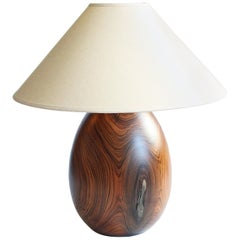 Tropical Hardwood Lamp and White Linen Shade, Medium, Árbol Collection, 30
