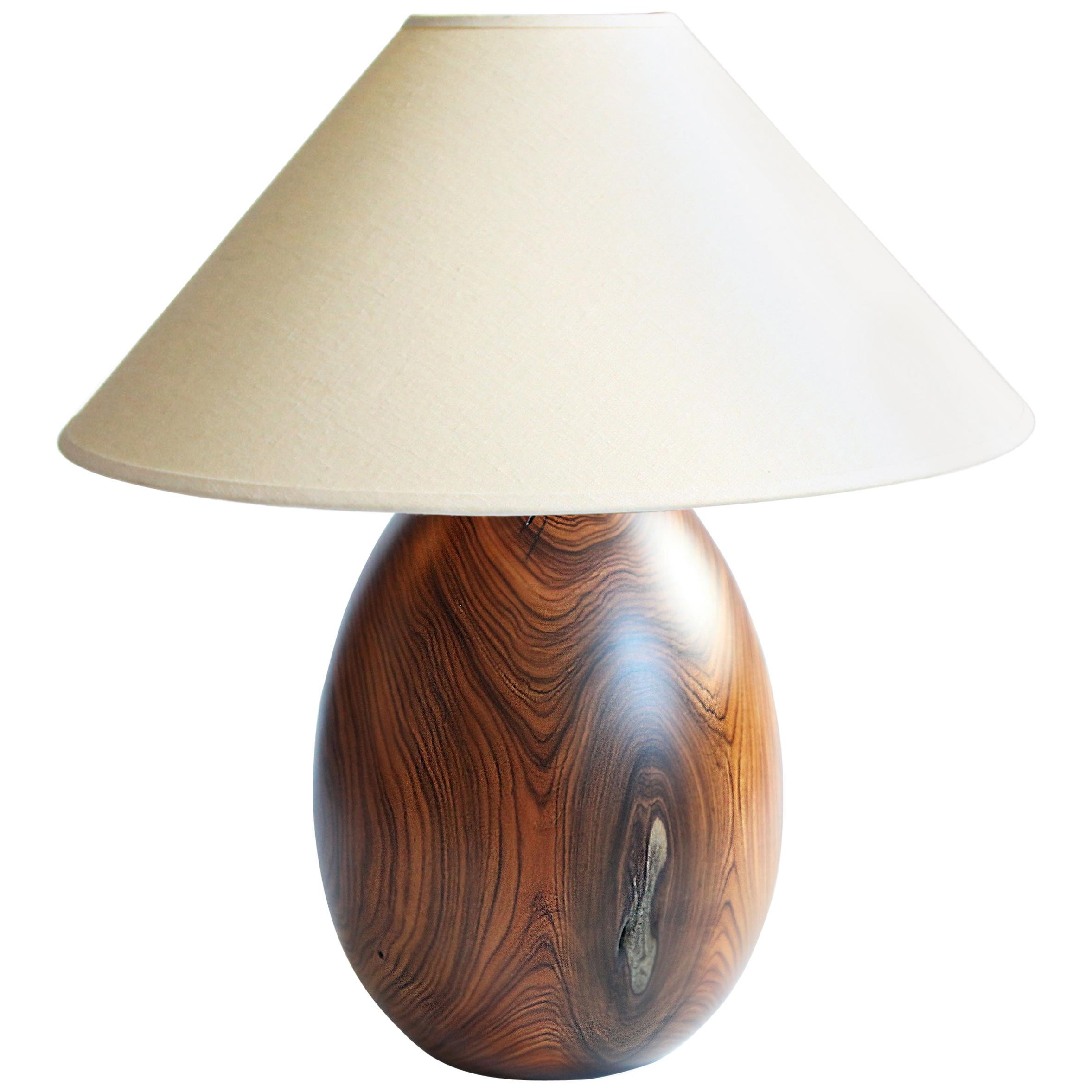 Tropical Hardwood Lamp and White Linen Shade, Medium, Árbol Collection, 31