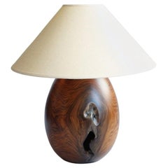 Tropical Hardwood Lamp and White Linen Shade, Medium, Árbol Collection, 32