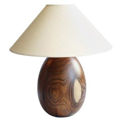 Tropical Hardwood Lamp and White Linen Shade, Medium, Árbol Collection, 32