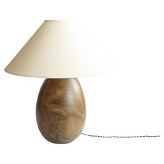 Tropical Hardwood Lamp and White Linen Shade, Medium, Árbol Collection, 39