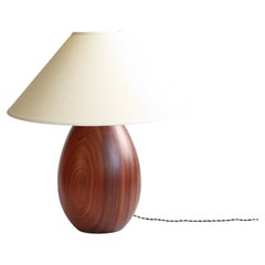 Tropical Hardwood Lamp and White Linen Shade, Medium, Árbol Collection, 46