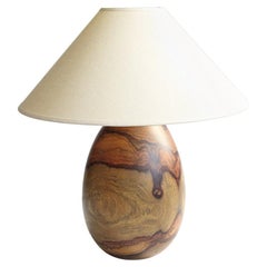 Tropical Hardwood Lamp and White Linen Shade, Medium, Árbol Collection, 44