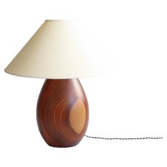Tropical Hardwood Lamp and White Linen Shade, Medium, Árbol Collection, 47