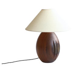 Tropical Hardwood Lamp and White Linen Shade, Small Medium, Árbol Collection, 26
