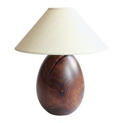 Tropical Hardwood Lamp and White Linen Shade, Small Medium, Árbol Collection, 32