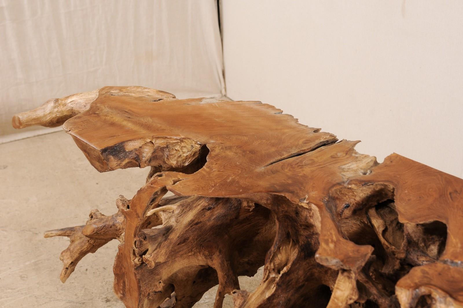 Wood A 6+ Ft Long Natural Teak Root Console Table- An Art Piece by Mother Nature!