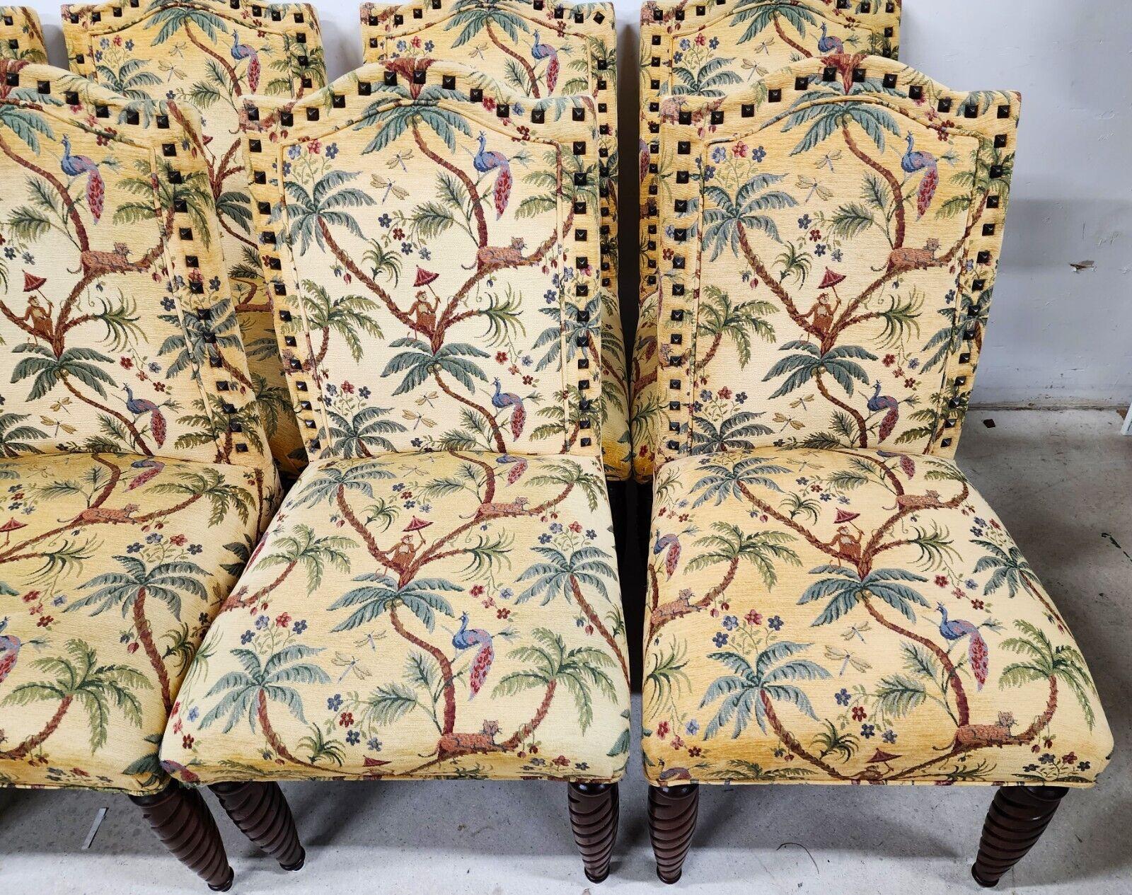 Tropical Jungle Dining Chairs Set of 8 For Sale 5