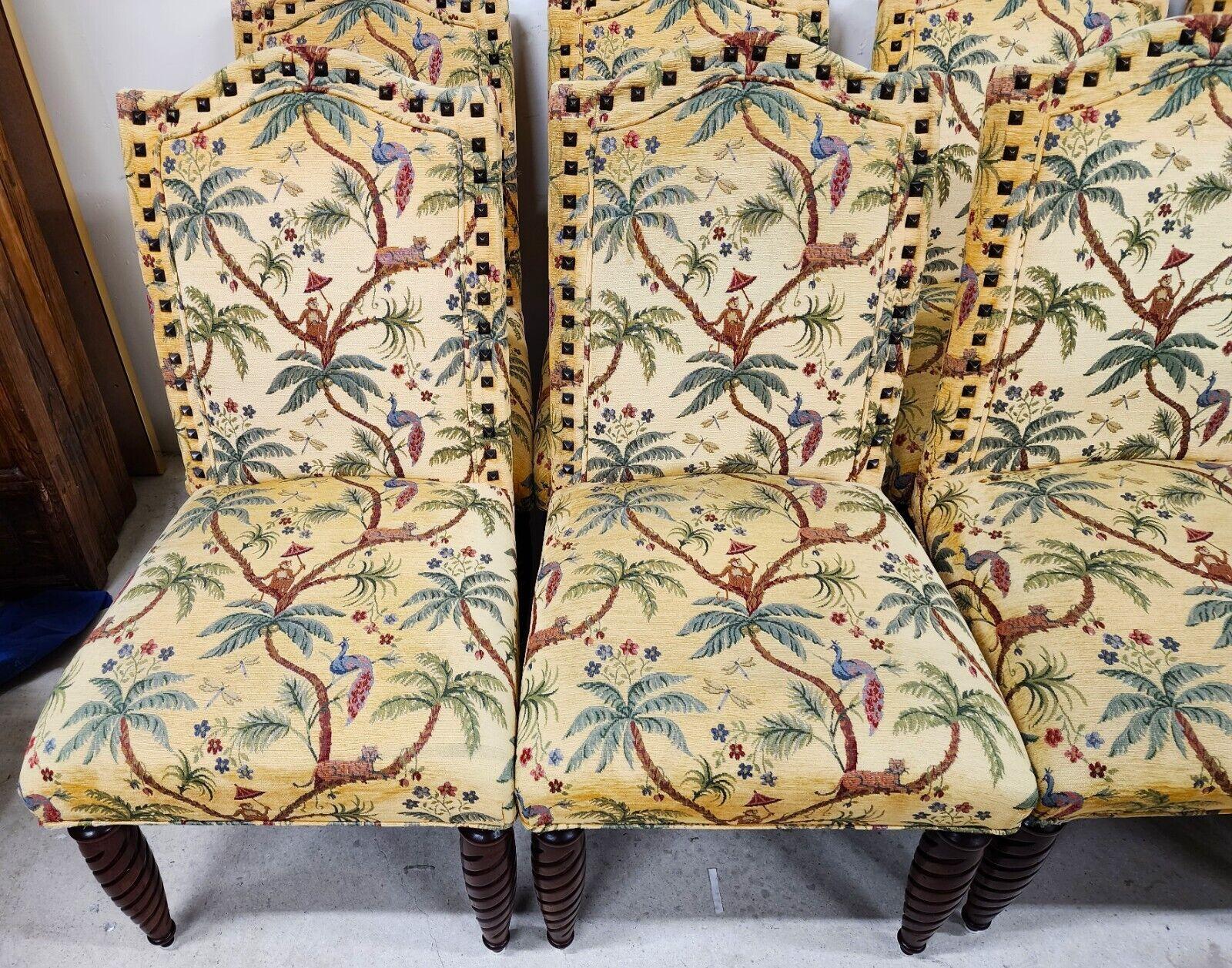 Tropical Jungle Dining Chairs Set of 8 For Sale 7