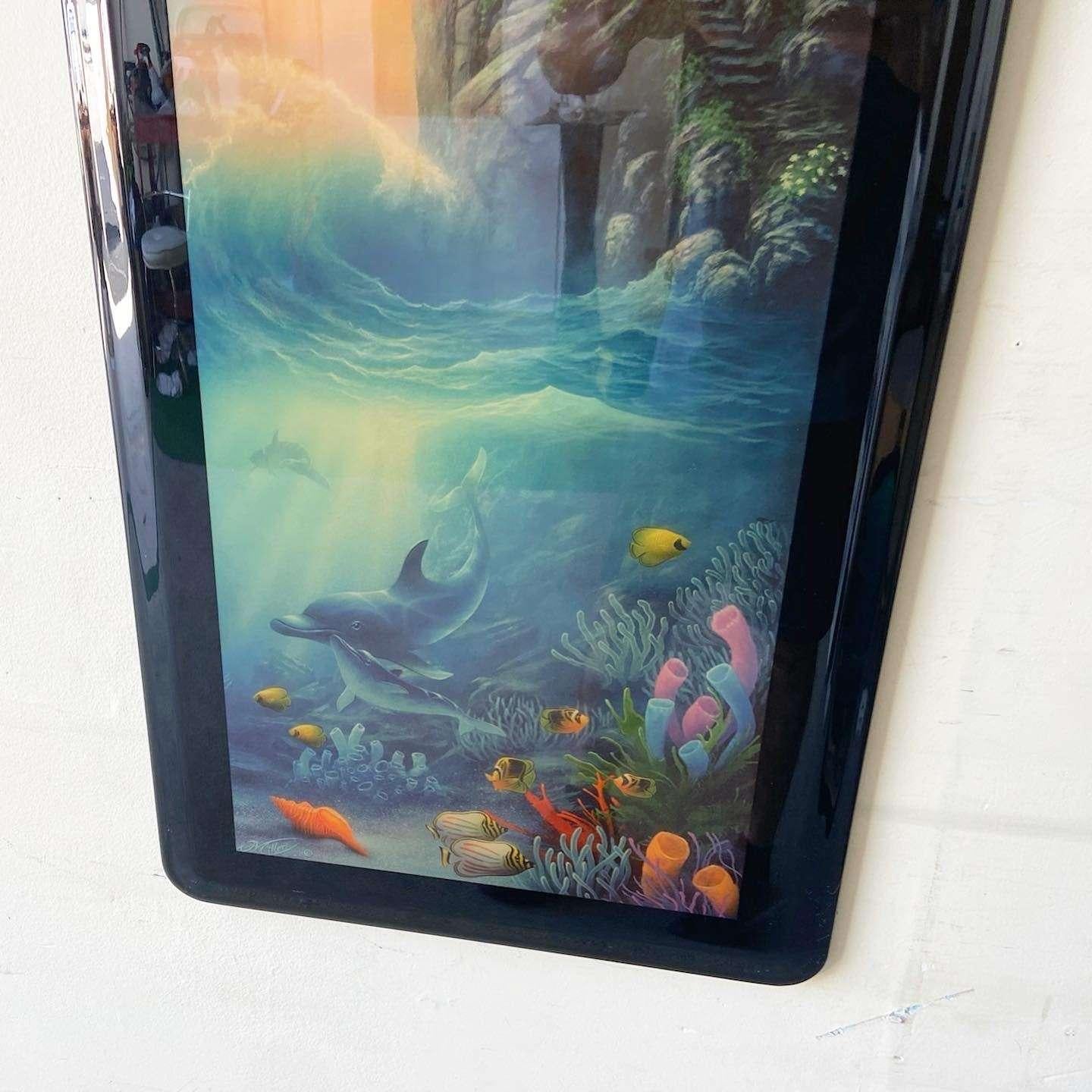 Tropische lackierte Epoxy Oceanic Kunstwerke - 3 Pieces im Angebot 1