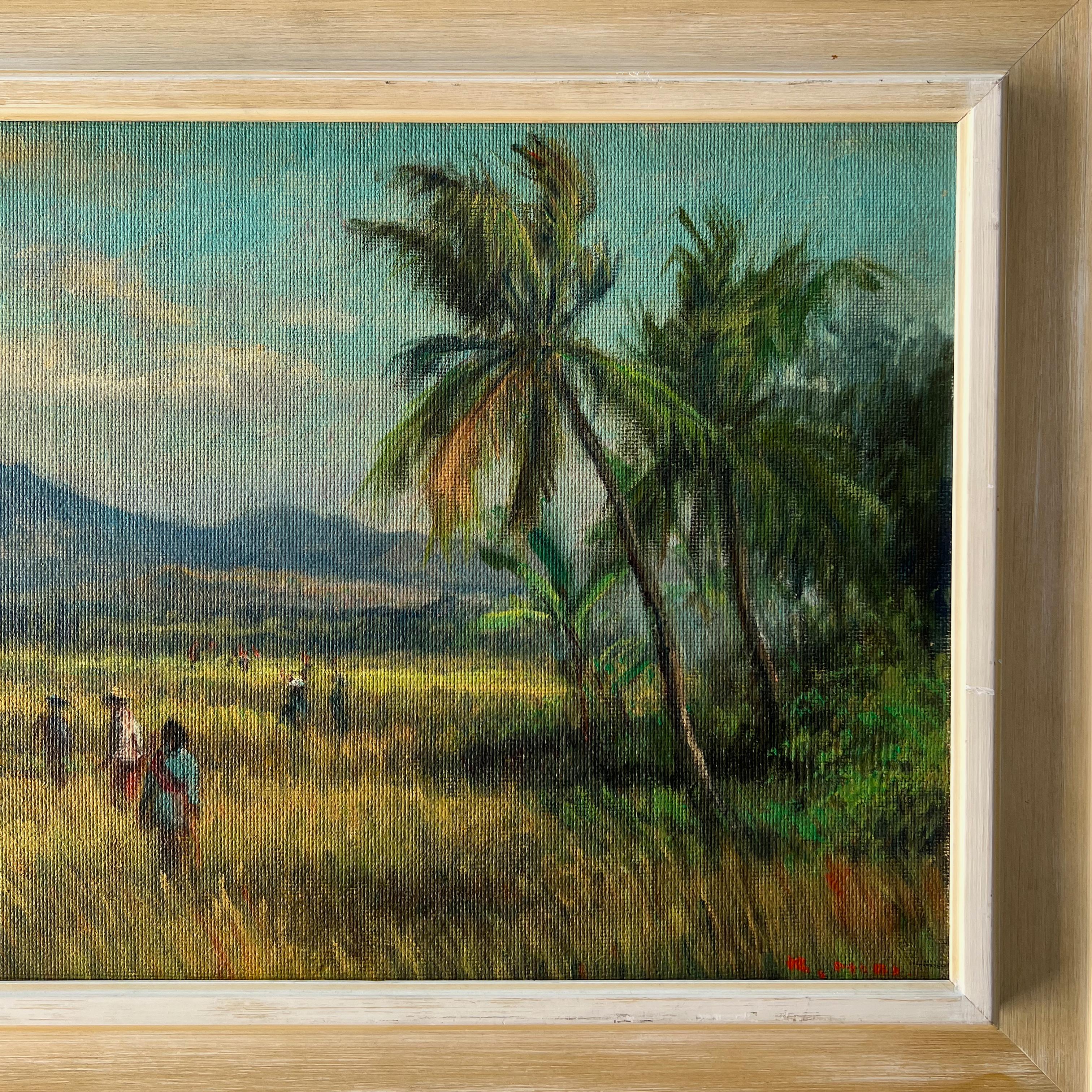 Other Tropical Landscape - Oil on panel For Sale