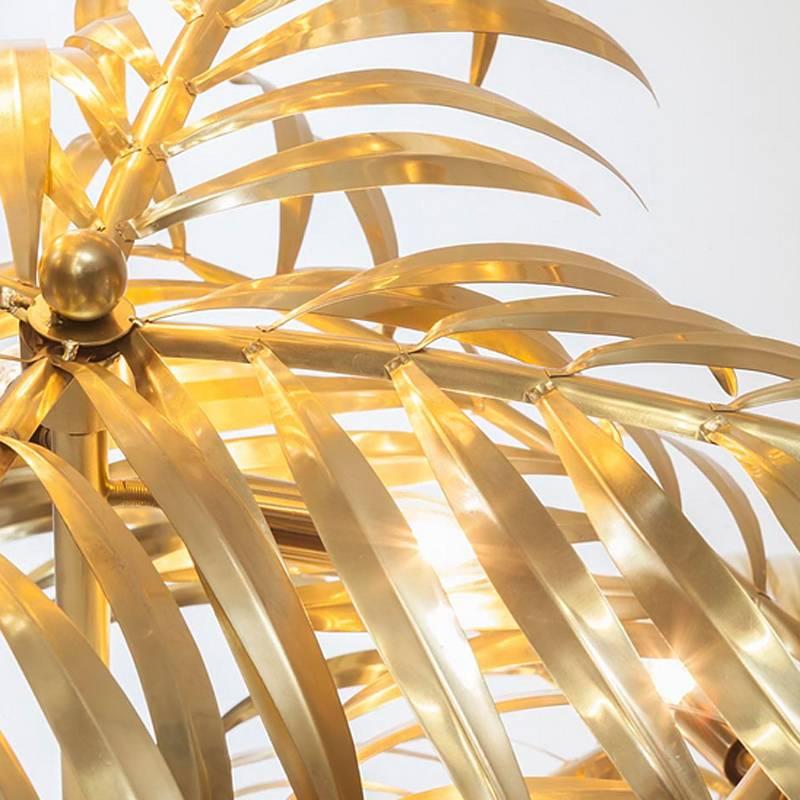 Doré Lampadaire  feuilles tropicales en mtal dor fait  la main