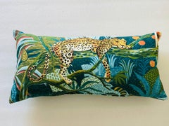 Tropical Lumbar Pillow with Jaguar Cheetah