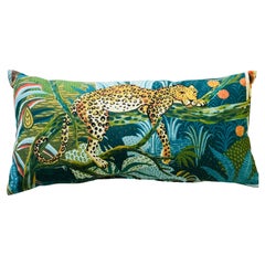 Tropical Lumbar Pillow with Jaguar Cheetah