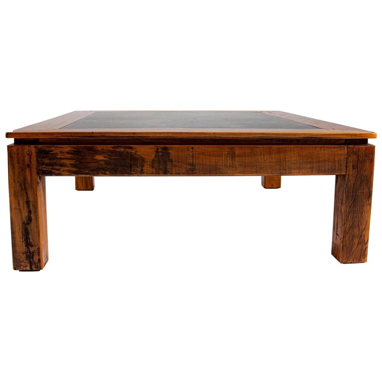 Tropical Mahogany Coffee Table Slate And Pegged At 1stdibs