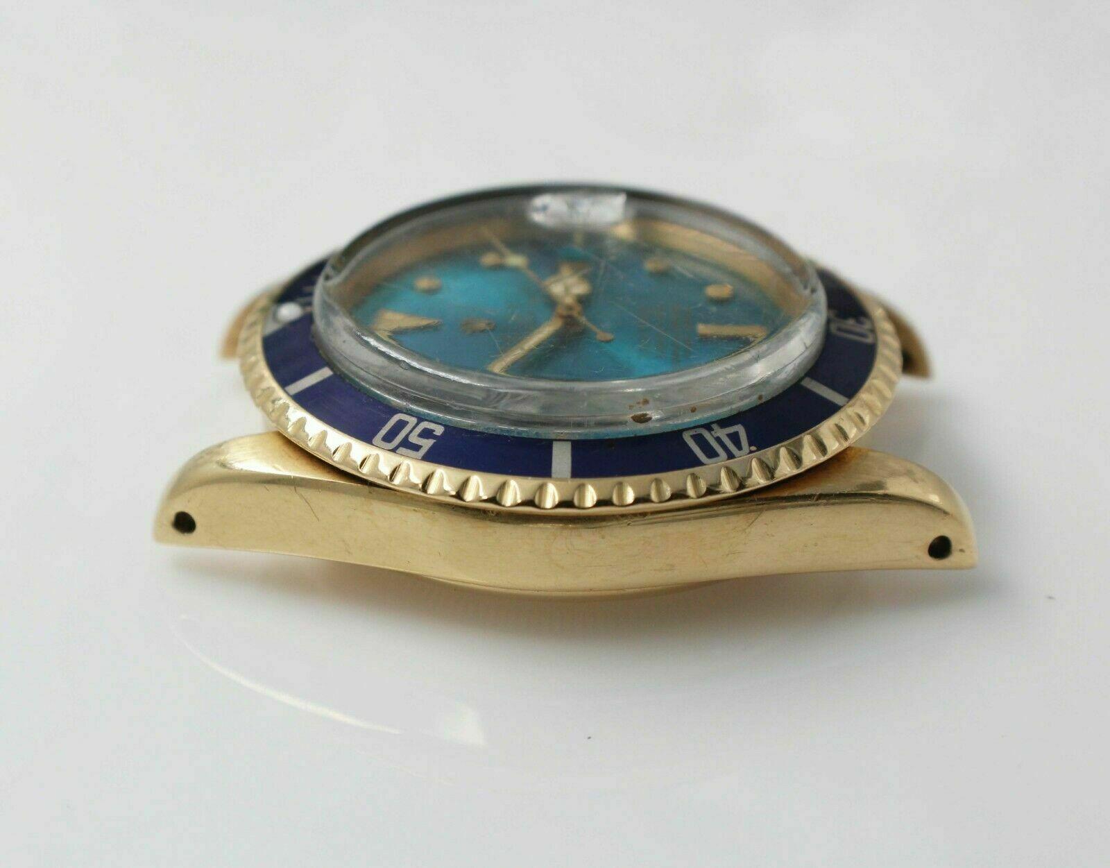 Tropical Nipple Dial Vintage Rolex Submariner 1680 Blue 18 Karat Gold Rare 2