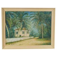 Tropical Painting of a Miami Estate by Alois Lecoque