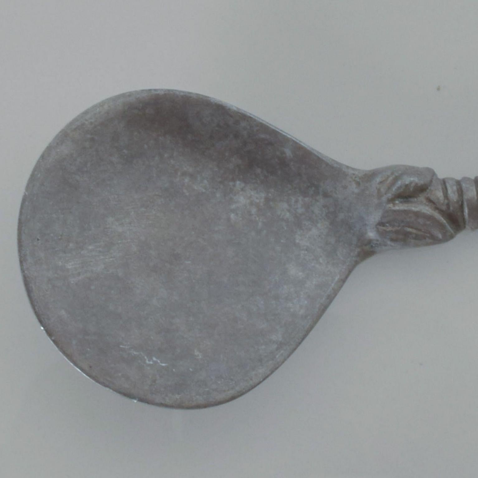 Late 20th Century 1970s Salad Servers Tropical Palm Tree Aluminum Utensils Large Fork & Spoon