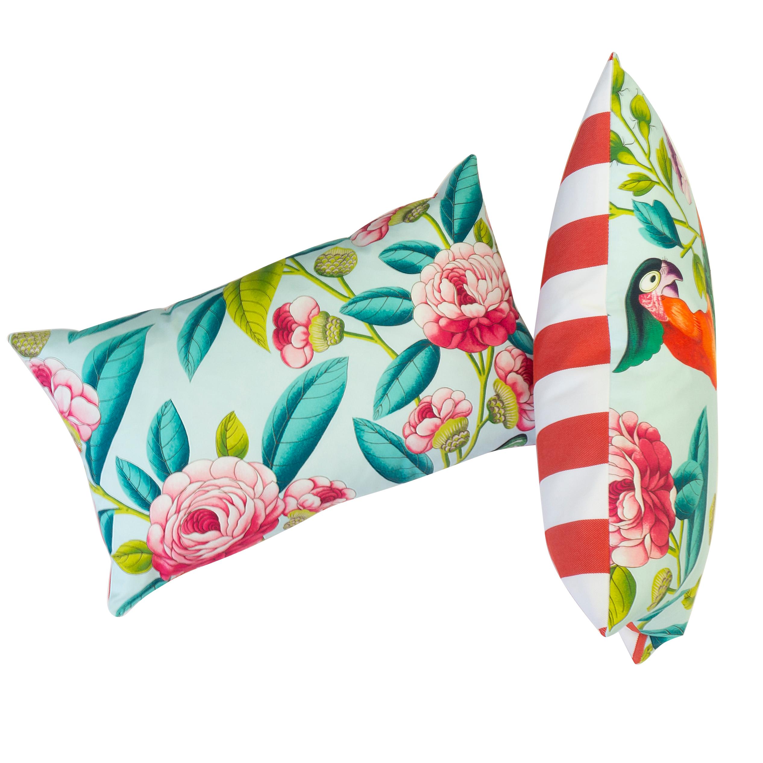 Tropical Paradise Reversible Lumbar Pillows For Sale at 1stDibs