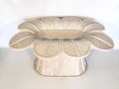 Tropical Pencil Reed Rattan Bell Flower Table Base
