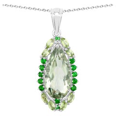 Collar Colgante Tropical Amatista Verde Peridoto Cromo Diópsido 5,53 Quilates