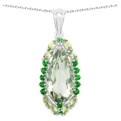 Collar Colgante Tropical Amatista Verde Peridoto Cromo Diópsido 5,53 Quilates