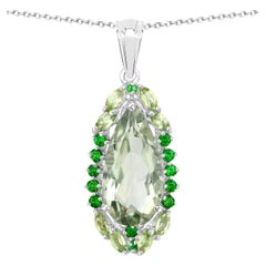 Collar Colgante Tropical Amatista Verde Peridoto Cromo Diópsido 5,53 Quilates