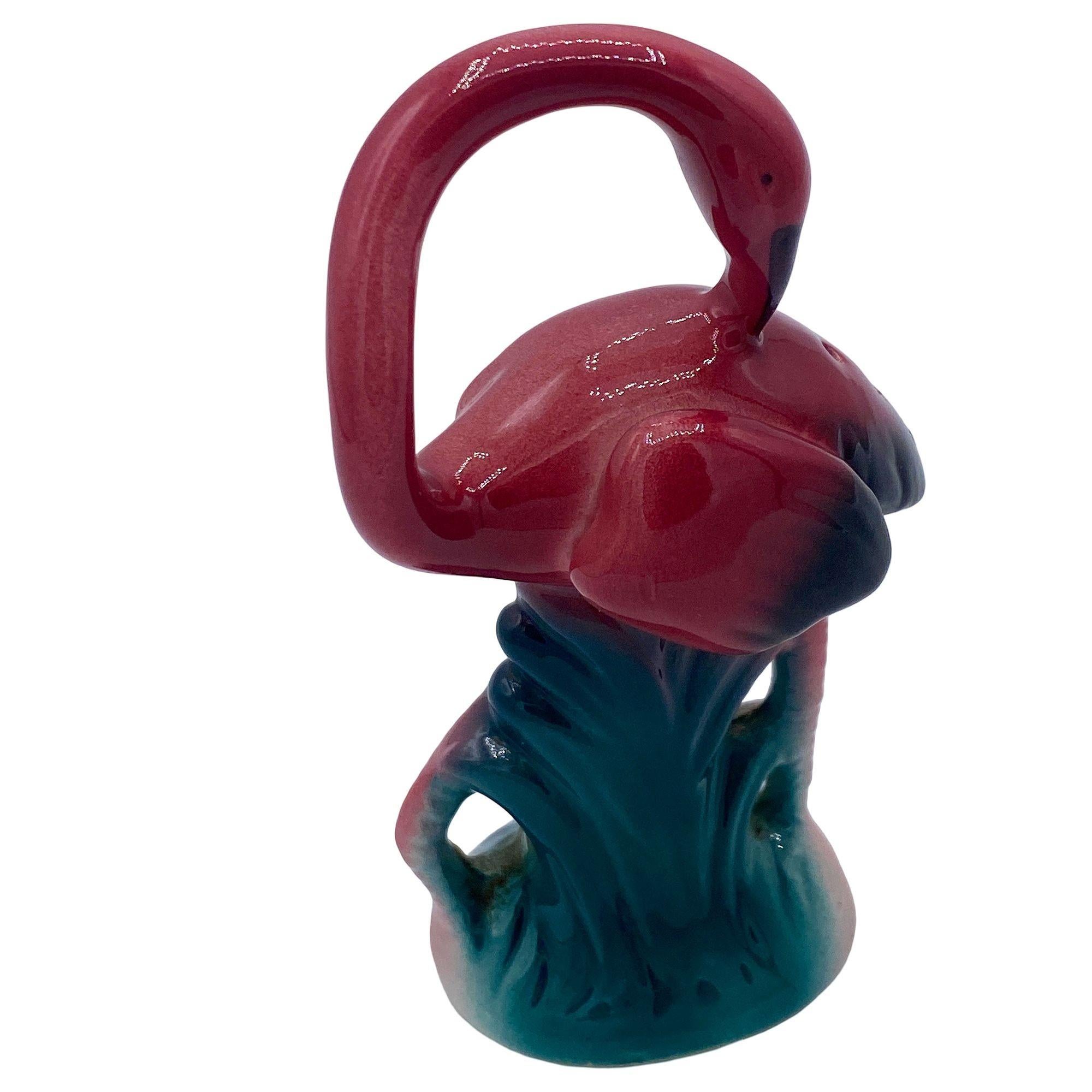 Sri-Lankais Set de salières et de poivrières en céramique Tropical Pink Flamingo par Five & Dime en vente