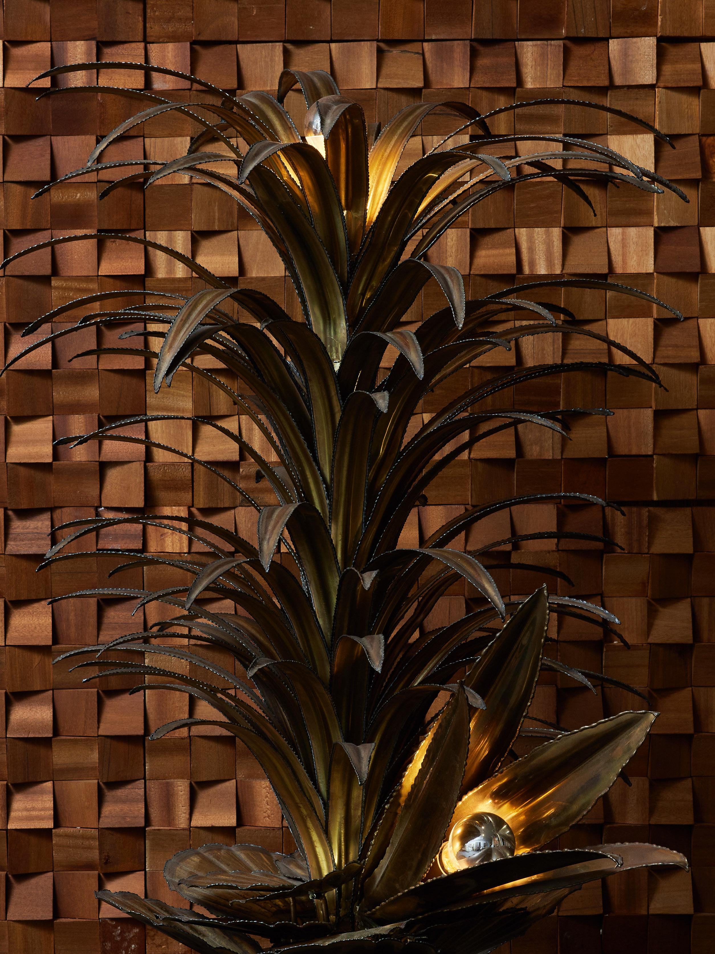 Mid-Century Modern Tropical Plant Floor Lamp by Maison Jansen For Sale