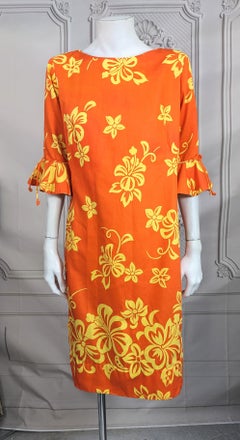 Tropical Print Mid Century Sheath