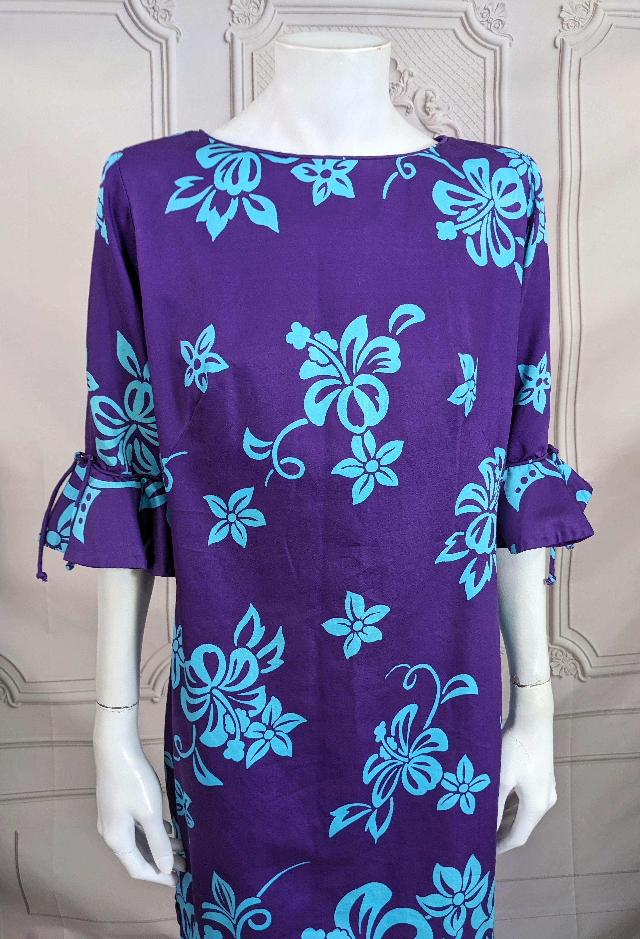 Tropical Print Mid Century Sheath In Good Condition For Sale In New York, NY