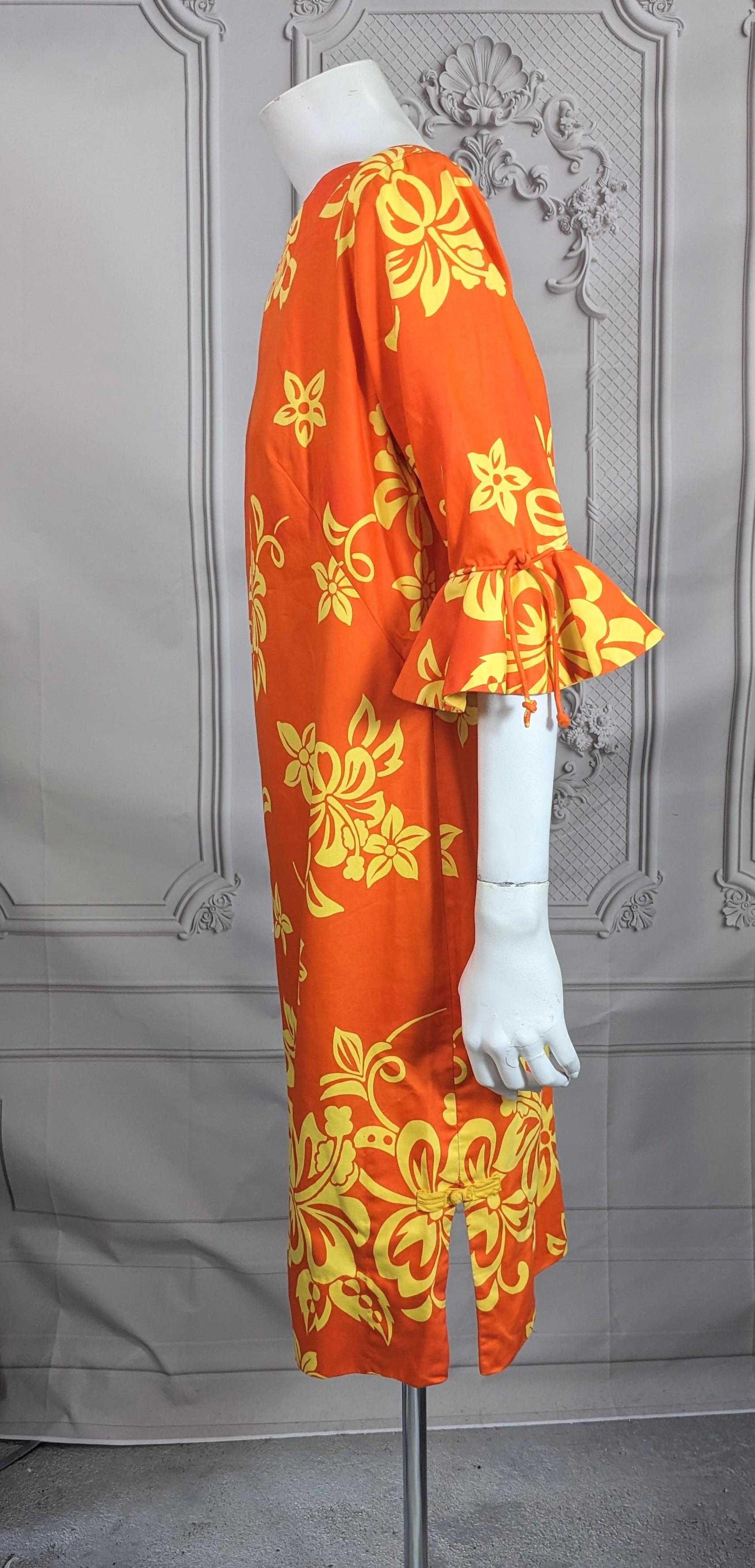 Women's or Men's Tropical Print Mid Century Sheath For Sale