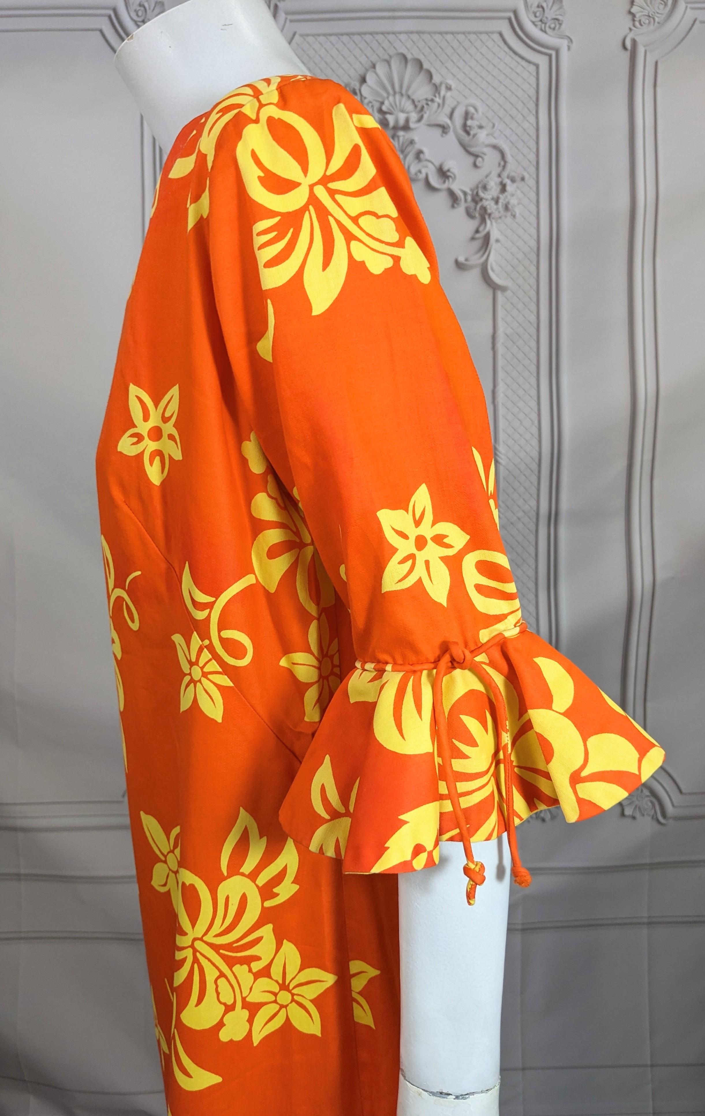 Tropical Print Mid Century Sheath For Sale 1