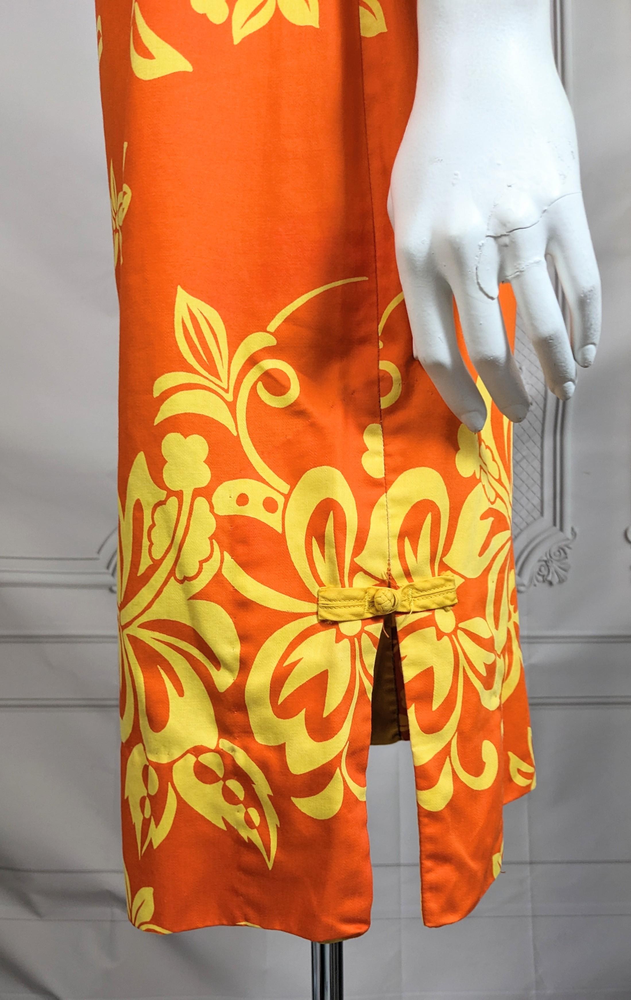 Tropical Print Mid Century Sheath For Sale 2