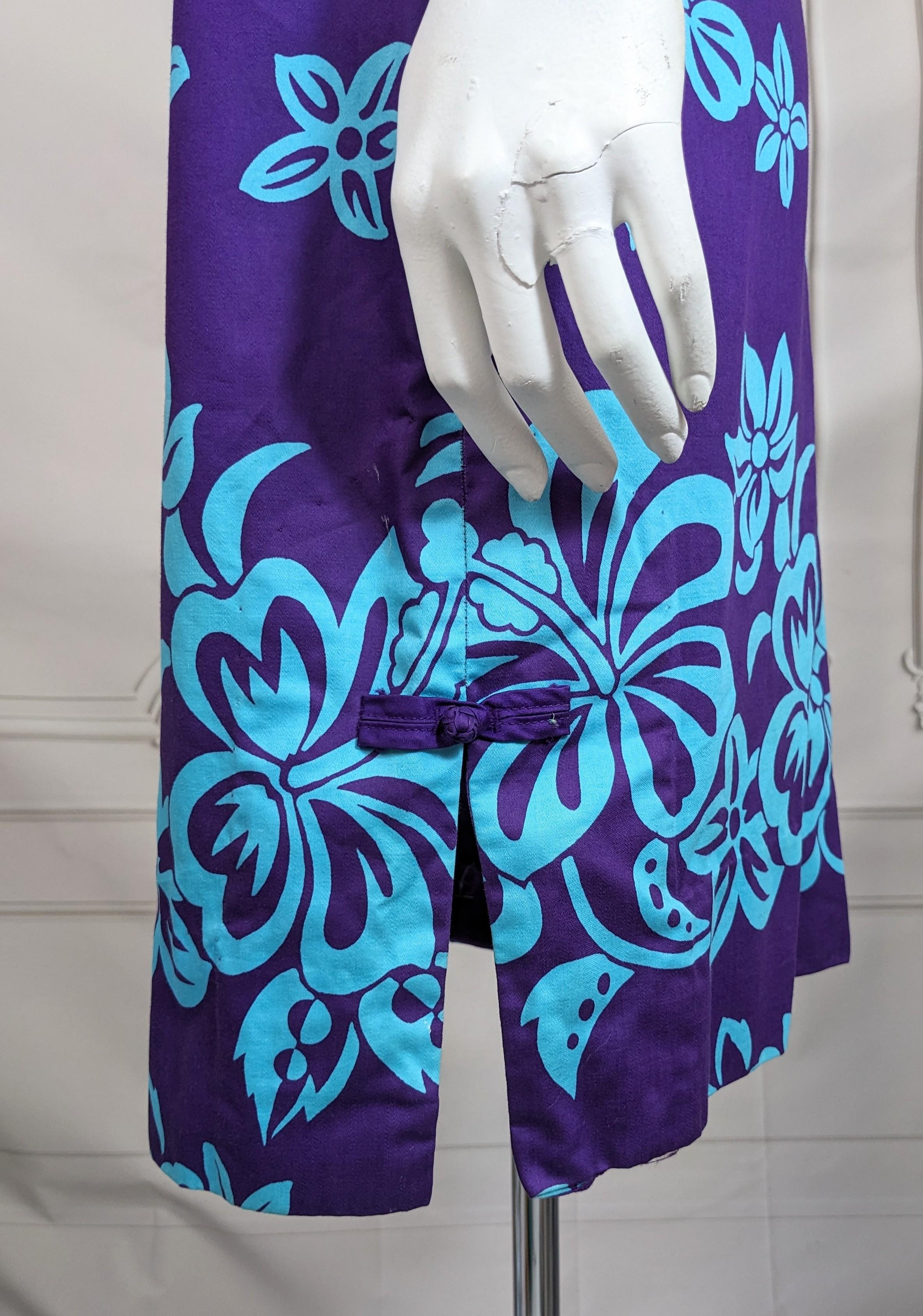 Tropical Print Mid Century Sheath For Sale 2